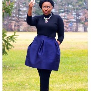 Lord & Taylor Navy Blue skater skirt